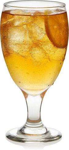 Libbey Classic Clear Glass Goblets Set of 12, Dishwasher Safe Drinking Goblets for Iced Tea, Sangria, and More, Ideal Goblet Glassware for Parties in Saudi Arabia