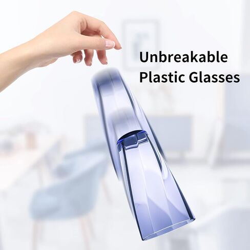 Unbreakable Plastic Cups Plastic Highball Drinking Glasses Tumbler, Large Water Tumbler Set (Set Of 6, 25 Oz) Dishwasher Safe (New Blue) in Saudi Arabia
