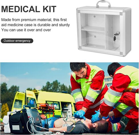 Zerodeko Box Portable Storage Box First Aid Wall Cabinet Wall Hanging Locking Cabinet Locking Storage Handled Storage Case First Aid Case Multitools Showcase Travel With Lock Aluminum Alloy in Saudi Arabia