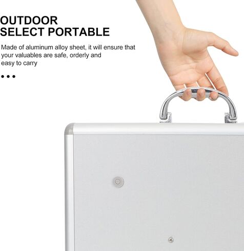 Zerodeko Box Portable Storage Box First Aid Wall Cabinet Wall Hanging Locking Cabinet Locking Storage Handled Storage Case First Aid Case Multitools Showcase Travel With Lock Aluminum Alloy in Saudi Arabia