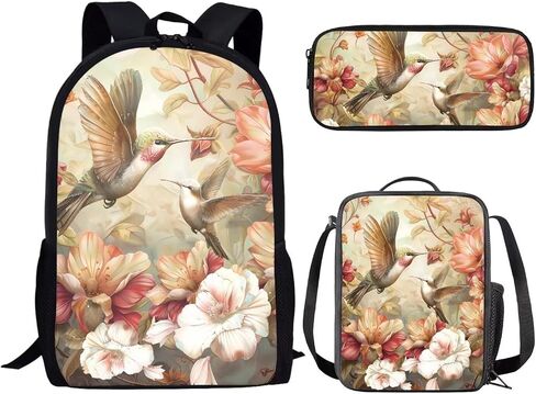 FKELYI Hawaiian Hibiscus Flowers Children Backpack for Kids Girls School Bags Preschool Bookbag Backpacks with Lunch Box Pencil Holder Set of 3pcs in Saudi Arabia