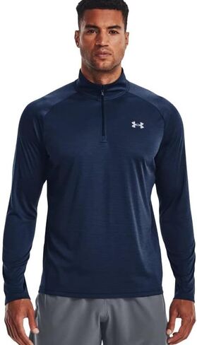 Under Armour Men's Velocity 2.0 1/4 Zip Loose Navy Long Sleeve T-Shirt M in Saudi Arabia