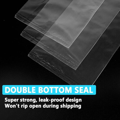 4 × 12 كيس بلاستيكي طويل، أكياس بولي بلاستيكية شفافة مسطحة ومفتوحة، 2 مل، 4 × 12 بوصة (عبوة من 100 كيس) in Kuwait