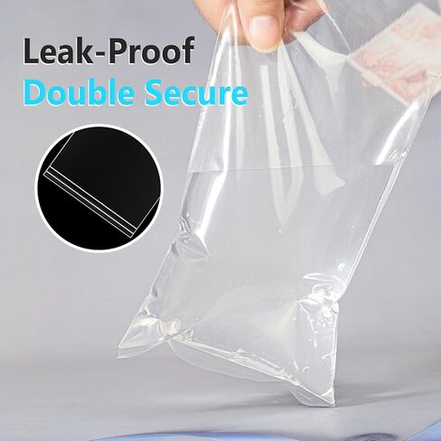 4 × 12 كيس بلاستيكي طويل، أكياس بولي بلاستيكية شفافة مسطحة ومفتوحة، 2 مل، 4 × 12 بوصة (عبوة من 100 كيس) in Kuwait