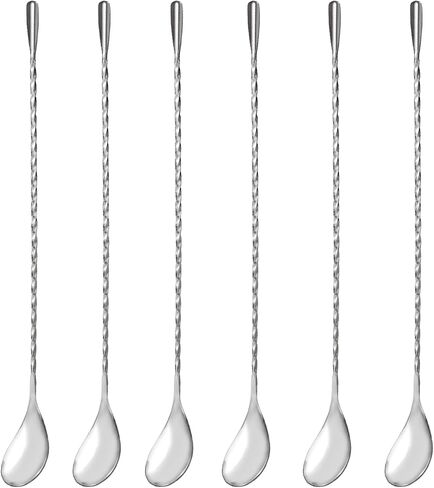 Ortarco 12 Inch Stainless Steel Bar Spoon for Cocktail Mixing with Spiral Handle Silver in Saudi Arabia