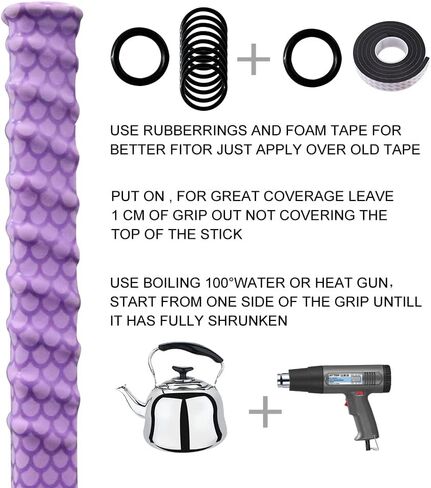 Ice Hockey Grip heat shrinkable sleeve with scaly stria to increase friction in Saudi Arabia