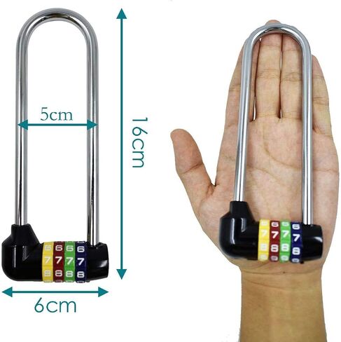5 inch (12.5cm) Long Shackle Beam Gym Locker Lock, 4 Digit Combination Lock,Safety Padlock for Cabinet Door Handles Bike School Gym Locker,Sports Locker,Fence,Toolbox,Case,Hasp Storage,Box in Saudi Arabia