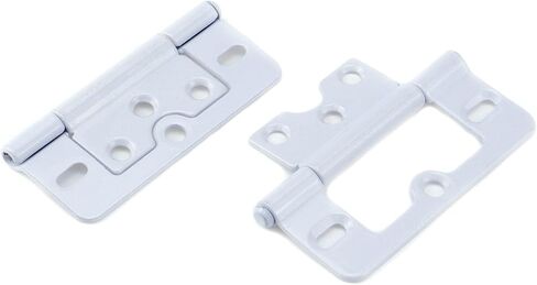 Wealrit 4 pcs White Non-Mortise Hinges Metal Door Hinges Heavy Duty Hinges with Screws in Kuwait