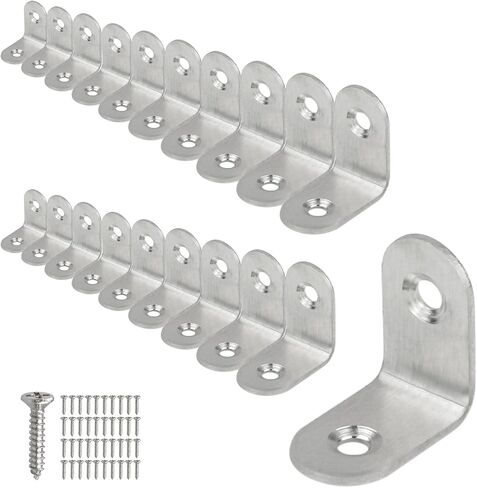 Corner Brace, Stainless Steel Right Angle Joint Corner Brackets Fastener, Mounting Screws Included, 20 Pack in Saudi Arabia
