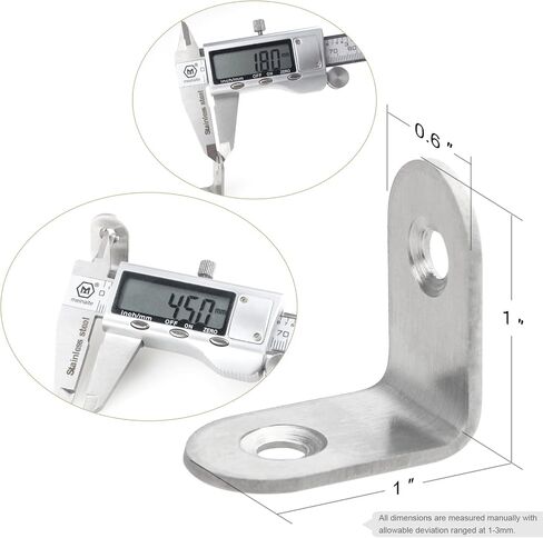 Corner Brace, Stainless Steel Right Angle Joint Corner Brackets Fastener, Mounting Screws Included, 20 Pack in Saudi Arabia