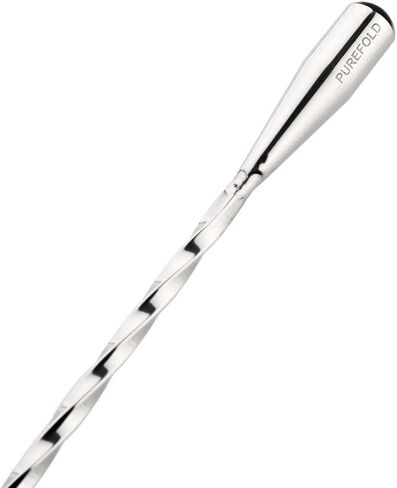 Purefold 15.7/12 Inches Bar Cocktail Spoons Set, Stainless Steel Spiral Pattern Cocktail Shaker Cocktail Mixing Spoon in Saudi Arabia