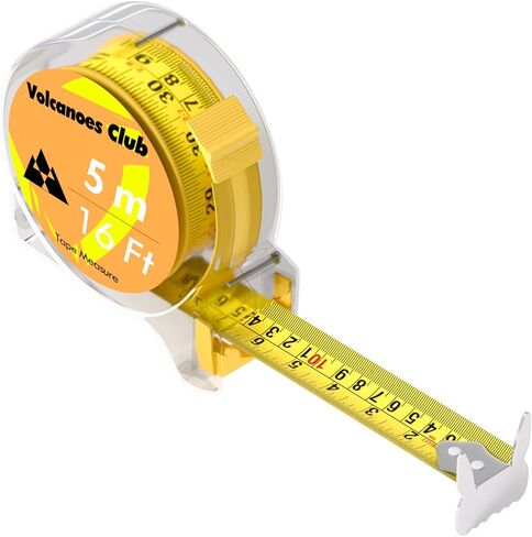 Measuring Tape, Tape Measure 16 Ft by 1-Inch, Retractable Dual Side Blade (Inch/Metric Clear Scale), Hard & Transparent Case, Simple & Easy to Use for Surveyors, Electricians (1 Pack) in Saudi Arabia