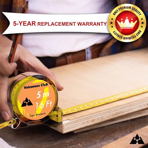 Measuring Tape, Tape Measure 16 Ft by 1-Inch, Retractable Dual Side Blade (Inch/Metric Clear Scale), Hard & Transparent Case, Simple & Easy to Use for Surveyors, Electricians (1 Pack) in Saudi Arabia