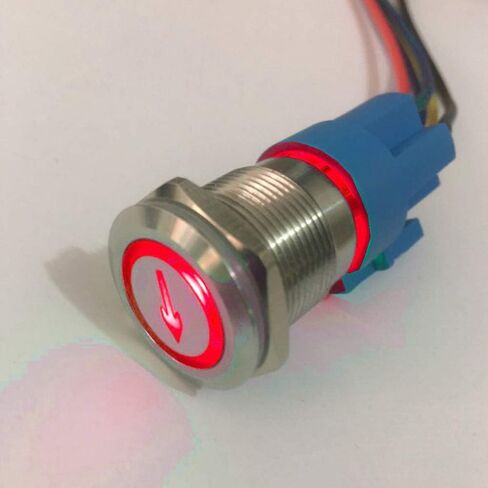 ESUPPORT Stainless Steel Momentary 19mm 12V 5A Blue LED Light Toggle Switch Socket Plug Wire Push Button Arrow 5Pin in Saudi Arabia