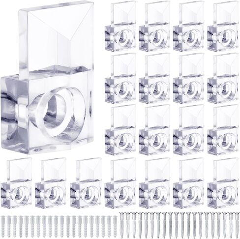 Mirror Holder Clips 1/8 in Clear Plastic Mirror Holders Mirror Mounting Clips Mirror Hanging Hardware Clips for Wall Frameless Mirror Glass Mirrors Retainer Clips with Screws Kit (20 Pack) in Saudi Arabia