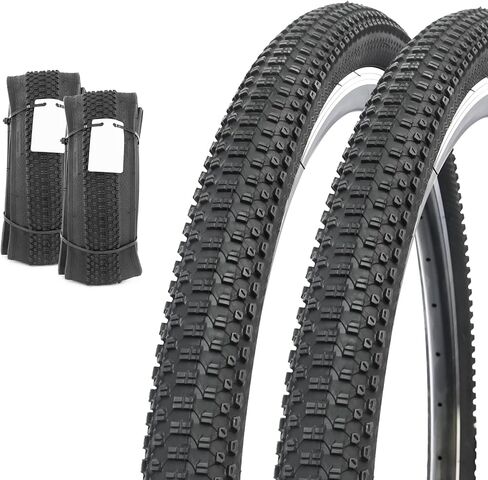 إطار دراجة جبلية 27.5 بوصة × 1.95 بوصة 1/2 حزمة 27.5 بوصة إطار بديل قابل للطي للدراجات الجبلية، أسود in Kuwait