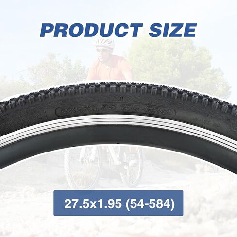 إطار دراجة جبلية 27.5 بوصة × 1.95 بوصة 1/2 حزمة 27.5 بوصة إطار بديل قابل للطي للدراجات الجبلية، أسود in Kuwait