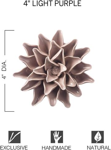 Vivaterra Ceramic Wall Flowers - 4 Dia. Light Purple in Saudi Arabia
