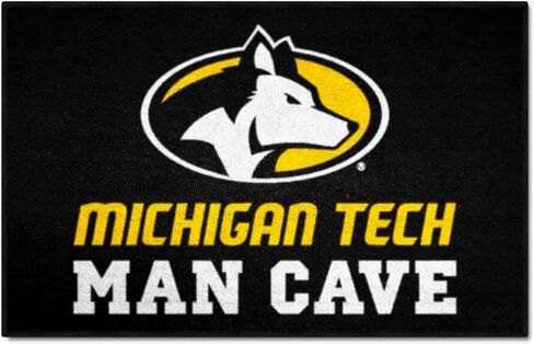 FANMATS 22082 NCAA - سجادة Michigan Tech Huskies Man Cave Starter Mat - 19 بوصة. × 30 بوصة. | سجادة ديكور المنزل لمحبي الرياضة وبساط خلفي in Saudi Arabia