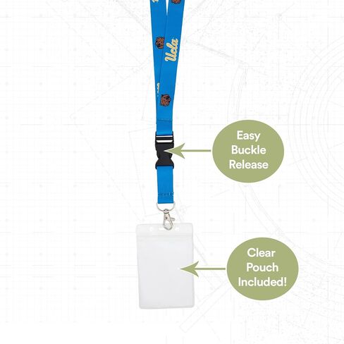 Desert Cactus UCLA University of California Los Angeles Bruins Car Keys College ID Badge Holder Lanyard Keychain Detachable Breakaway Snap Buckle (w/Pouch Blue) in Saudi Arabia