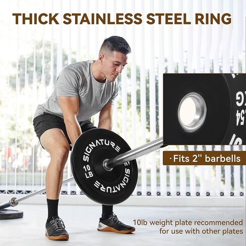 لوحة وزن لوحة وزن أوليمبية ممتصة للصدمات مقاس 5.08 سم من Signature Fitness مع محور فولاذي أو زوج أو مجموعة in Kuwait