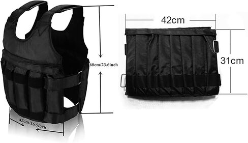 سترة مرجحة للتمرين واللياقة البدنية بوزن 50 كجم بحد أقصى قابل للتعديل، سترة جري مرجحة بتصميم نحيف، سترة تمرين مرجحة شديدة التحمل للتدريب الوظيفي in Kuwait