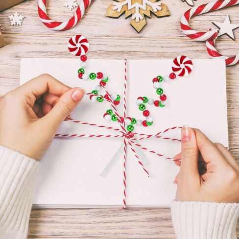 16 PCS 11.7 Inch Christmas Curly Pick Red Green White Christmas Ornament Candy Shape Christmas Tree Picks Christmas Tree Decorations for Xmas Tree Topper Xmas Party Supplies Home Vase Party Ornaments in Saudi Arabia