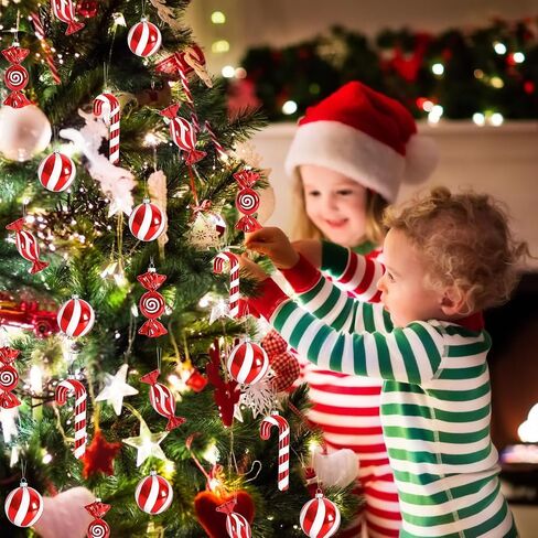 16 PCS 11.7 Inch Christmas Curly Pick Red Green White Christmas Ornament Candy Shape Christmas Tree Picks Christmas Tree Decorations for Xmas Tree Topper Xmas Party Supplies Home Vase Party Ornaments in Saudi Arabia