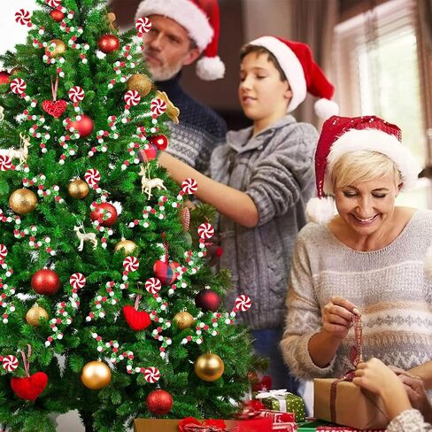 16 PCS 11.7 Inch Christmas Curly Pick Red Green White Christmas Ornament Candy Shape Christmas Tree Picks Christmas Tree Decorations for Xmas Tree Topper Xmas Party Supplies Home Vase Party Ornaments in Saudi Arabia