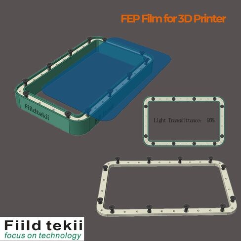 260x200mm 2pcs Fiildtekii Durable FEP Release Film for Resin 3D Printer,nFEP(2.0) Release Films for Elegoo Mars 2Pr,Mars 3,Photon Mono4K,Sonic Mini4K,high Light Transmittance 0.15mmthickness in Saudi Arabia