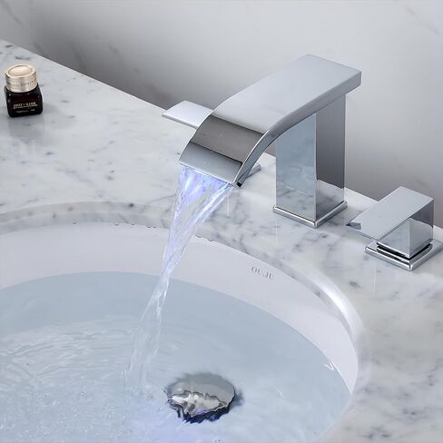Bathroom faucets 3 Hole Widespread Bathroom Faucet Bathroom Sink Faucet 8 inch Bathroom Faucet Bathroom Sink Faucet 3 Hole Vanity Faucet Sink Faucet Bathroom with Pop Up Drain (Brushed Nickel) in Saudi Arabia