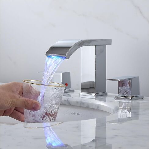 Bathroom faucets 3 Hole Widespread Bathroom Faucet Bathroom Sink Faucet 8 inch Bathroom Faucet Bathroom Sink Faucet 3 Hole Vanity Faucet Sink Faucet Bathroom with Pop Up Drain (Brushed Nickel) in Saudi Arabia