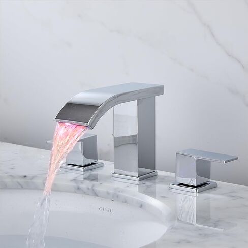 Bathroom faucets 3 Hole Widespread Bathroom Faucet Bathroom Sink Faucet 8 inch Bathroom Faucet Bathroom Sink Faucet 3 Hole Vanity Faucet Sink Faucet Bathroom with Pop Up Drain (Brushed Nickel) in Saudi Arabia