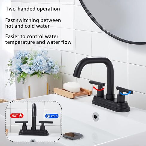 Bathroom Vanity Faucet GGStudy 2-Handles 4 Inches Centerset Bathroom Sink Faucet Antique Brass with Drain Assembly and Supply Hose Lavatory Faucet Mixer Double Handle Tap Deck Mounted in Saudi Arabia