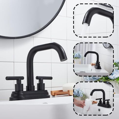 Bathroom Vanity Faucet GGStudy 2-Handles 4 Inches Centerset Bathroom Sink Faucet Antique Brass with Drain Assembly and Supply Hose Lavatory Faucet Mixer Double Handle Tap Deck Mounted in Saudi Arabia