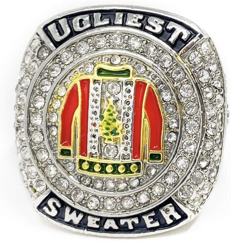 Ugly Christmas Sweater Championship Trophy Ring | Award Medal for Ugliest Sweater Party Competition in Saudi Arabia
