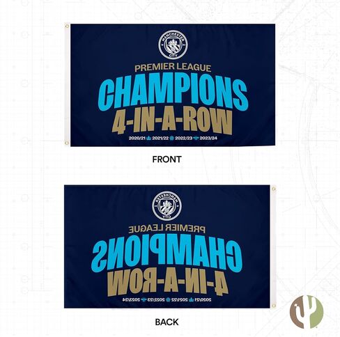 Desert Cactus Manchester City Flag Man City MCFC Football Soccer 100% Polyester Indoor Outdoor 3x5 feet Banner (Flag E Championship) in Saudi Arabia