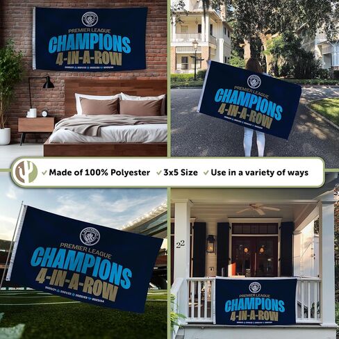 Desert Cactus Manchester City Flag Man City MCFC Football Soccer 100% Polyester Indoor Outdoor 3x5 feet Banner (Flag E Championship) in Saudi Arabia