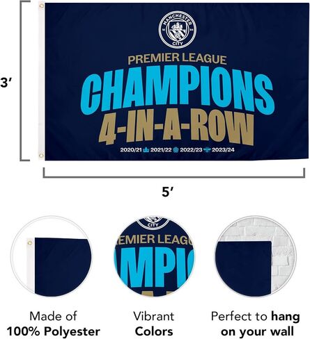 Desert Cactus Manchester City Flag Man City MCFC Football Soccer 100% Polyester Indoor Outdoor 3x5 feet Banner (Flag E Championship) in Saudi Arabia