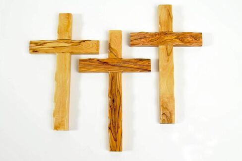 صليب حائط من خشب الزيتون من My Careing Cross من الأرض المقدسة (10 بوصات، صليب حائط كاثوليكي) in Kuwait