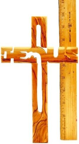 صليب حائط من خشب الزيتون من My Careing Cross من الأرض المقدسة (10 بوصات، صليب حائط كاثوليكي) in Kuwait