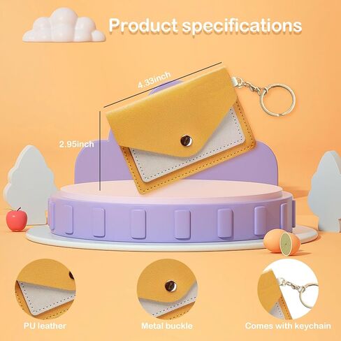 3 عبوات حامل حبوب منع الحمل لطيف مقاس 4.3 × 3 بوصة حامل حبوب صغير للمحفظة من جلد البولي يوريثان، حزمة كم حبوب منع الحمل مع حلقة مفاتيح (وردي، أسود، أصفر) in Kuwait