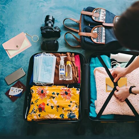 3 عبوات حامل حبوب منع الحمل لطيف مقاس 4.3 × 3 بوصة حامل حبوب صغير للمحفظة من جلد البولي يوريثان، حزمة كم حبوب منع الحمل مع حلقة مفاتيح (وردي، أسود، أصفر) in Kuwait