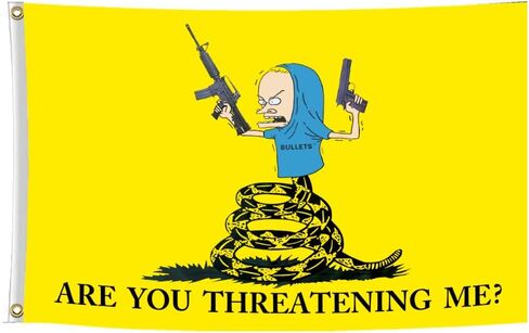 Xutree هل أنت تهددني العلم 3x5 أقدام مضحك الأصفر تحذير راية البوليستر HD الطباعة للحديقة في الهواء الطلق كلية النوم غرفة الكهف جدار ديكور in Kuwait