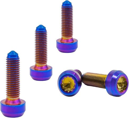 RISON مسامير التيتانيوم M7x1x24.5mm مسامير التيتانيوم الأصلية M7 التيتانيوم سبليت حافة البراغي GR5 البراغي حزمة من 5 in Saudi Arabia