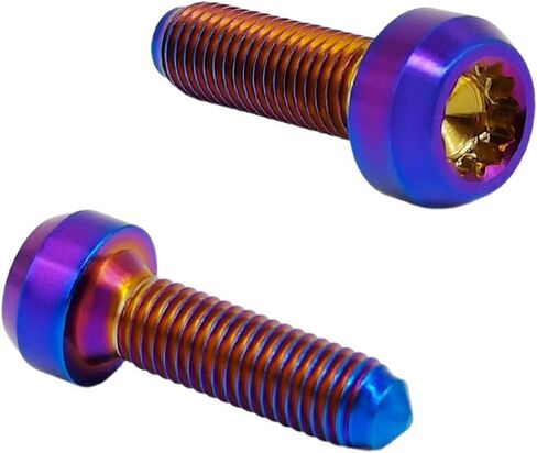 RISON مسامير التيتانيوم M7x1x24.5mm مسامير التيتانيوم الأصلية M7 التيتانيوم سبليت حافة البراغي GR5 البراغي حزمة من 5 in Saudi Arabia