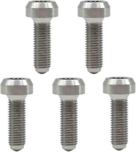 RISON مسامير التيتانيوم M7x1x24.5mm مسامير التيتانيوم الأصلية M7 التيتانيوم سبليت حافة البراغي GR5 البراغي حزمة من 5 in Saudi Arabia