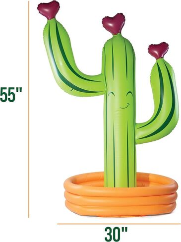 Prextex 2-in-1 Inflatable Cactus Ring Toss & Water Bottle Party Cooler | Swimming Pool Cooler Party Decorations & Games - Baby, Kid, Adult Fiesta Pool Floats, Easter Basket Stuffers & Cactus Pool Toys in Kuwait