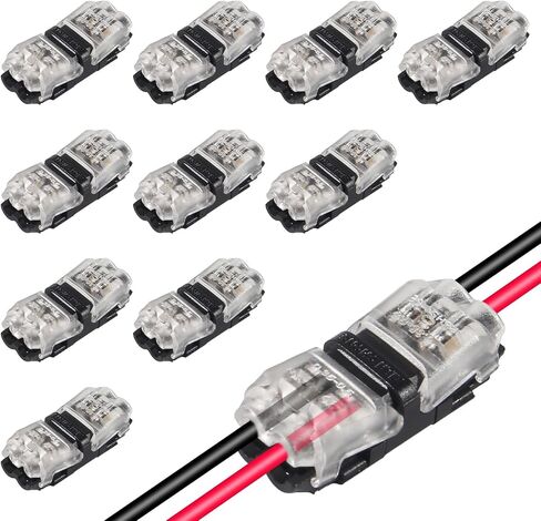 10PCS Low Voltage Wire Connectors, 2 Way Solderless Wire Splice Connectors, Quick Universa Automotive Compact Wire I Shape Terminals 20-24 AWG, No Wire-Stripping Required & Plug and Play in Saudi Arabia