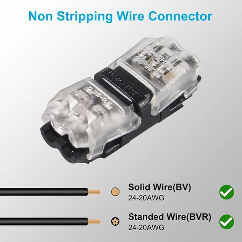 10PCS Low Voltage Wire Connectors, 2 Way Solderless Wire Splice Connectors, Quick Universa Automotive Compact Wire I Shape Terminals 20-24 AWG, No Wire-Stripping Required & Plug and Play in Saudi Arabia